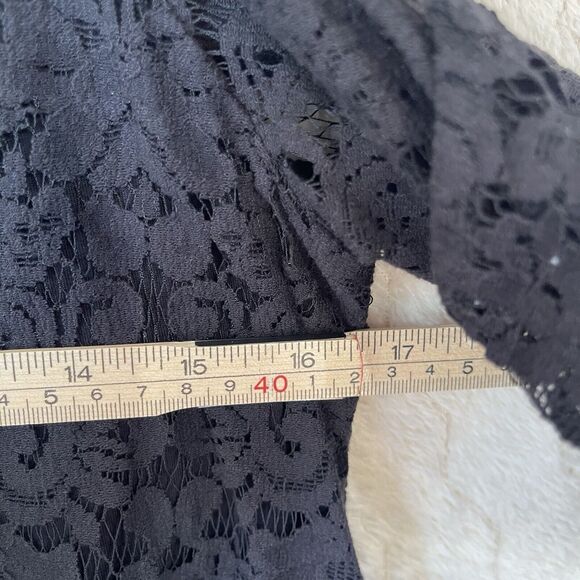 Bailey 44 Tusk Woven Lace Off The Shoulder Bell Sleeve Top Black Sz Small - Picture 3 of 13